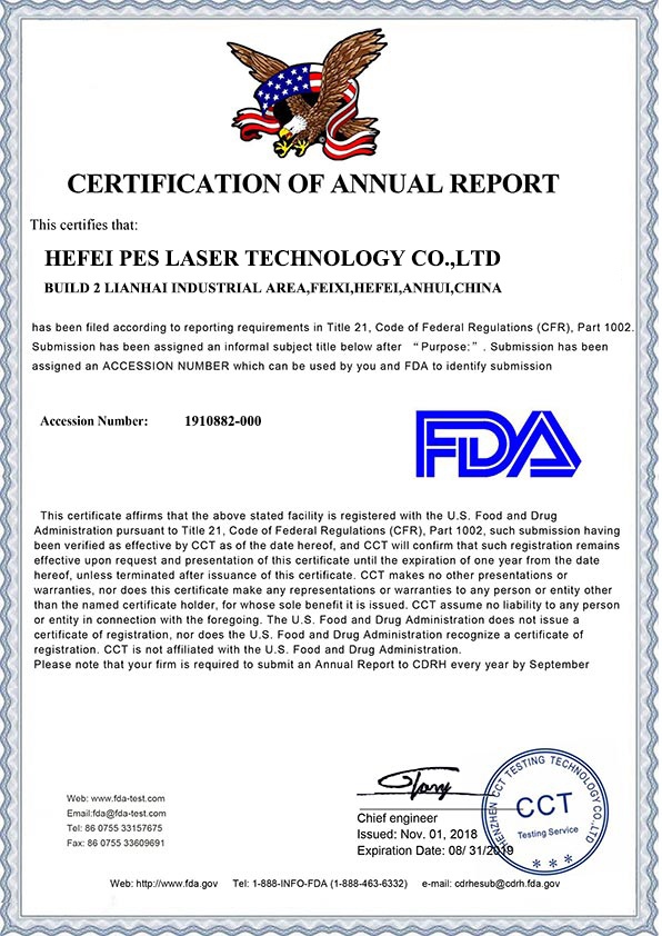 FDA della macchina per la pulizia laser